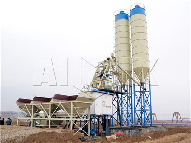 Stationary concrete batching plant