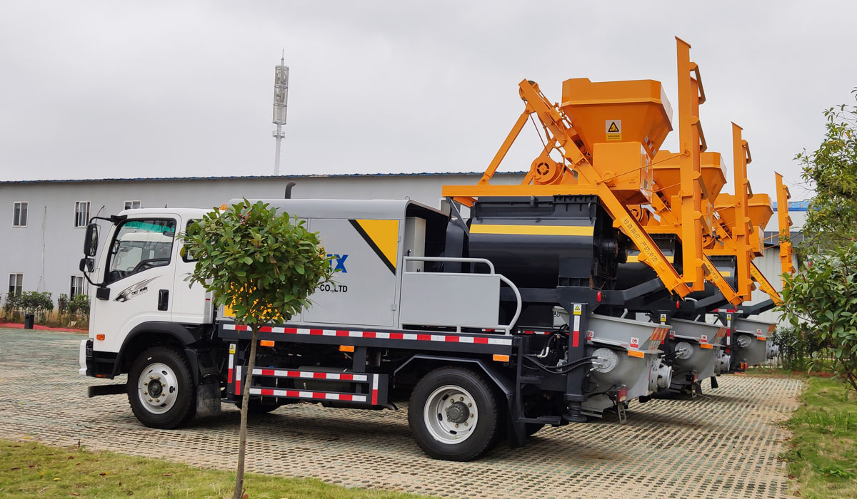 truck mounted concrete pump machine