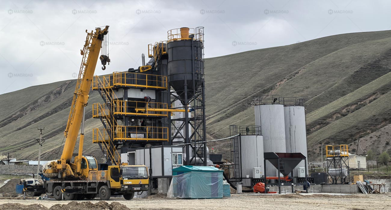 ALQ100 100tph stationary asphalt mixing plant in Kyrgyzstan