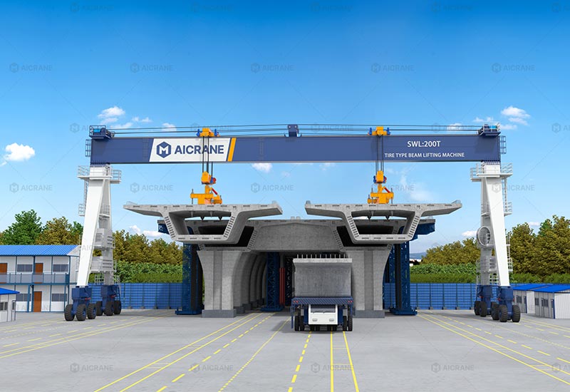 mobile gantry crane for concrete structure handling